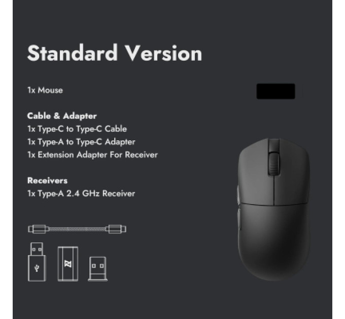 Lemokey Мишка Lemokey G1 USB-A/USB-C/Wireless 8K Black (G1-A1)