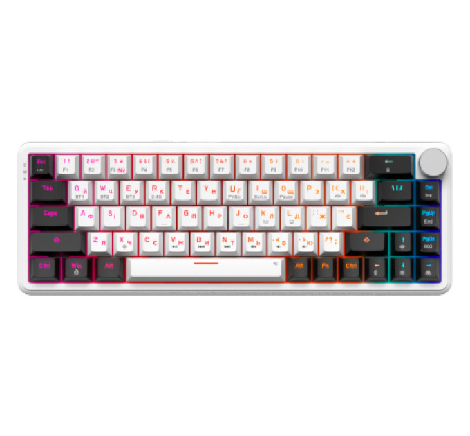 GamePro Клавіатура GamePro Asgard Valhalla MK210W Pro 65 RGB Wireless/Bluetooth/USB White (MK210W Pro)