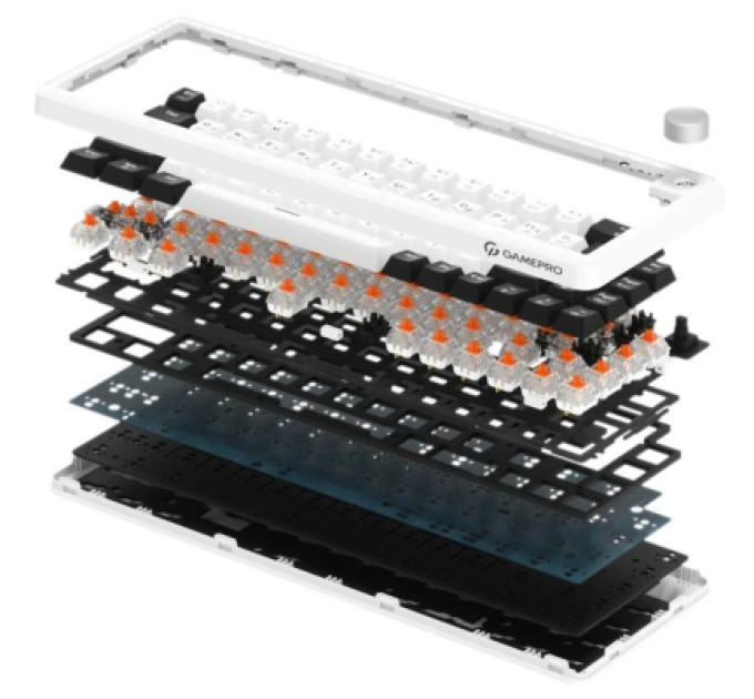 GamePro Клавіатура GamePro Asgard Valhalla MK210W Pro 65 RGB Wireless/Bluetooth/USB White (MK210W Pro)