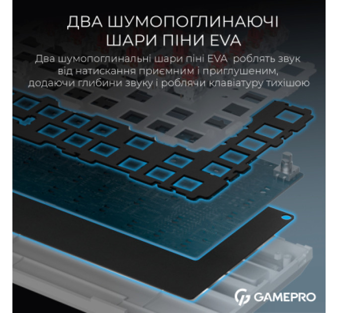 GamePro Клавіатура GamePro Asgard Valhalla MK160B Pro 75 RGB Wireless/Bluetooth/USB Black (MK160B Pro)