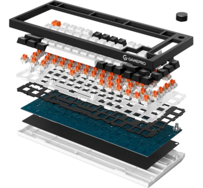 GamePro Клавіатура GamePro Asgard Valhalla MK160B Pro 75 RGB Wireless/Bluetooth/USB Black (MK160B Pro)
