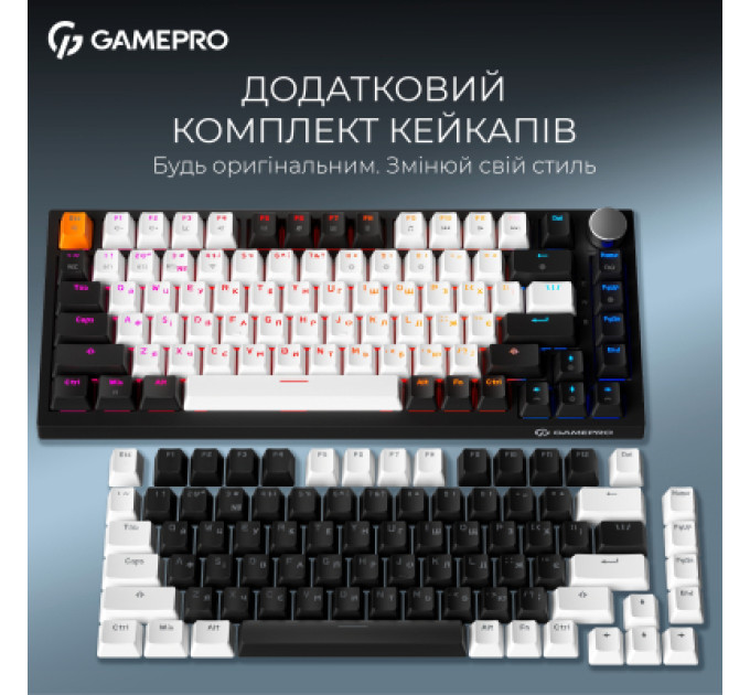 GamePro Клавіатура GamePro Asgard Valhalla MK160B Pro 75 RGB Wireless/Bluetooth/USB Black (MK160B Pro)