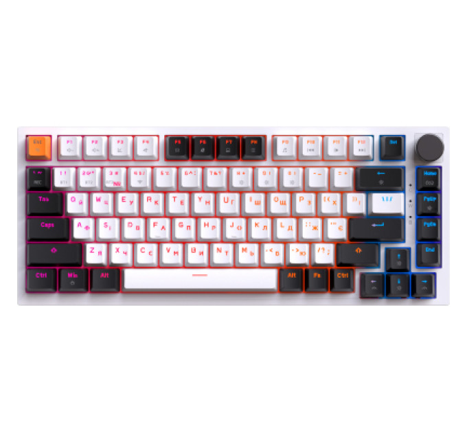 GamePro Клавіатура GamePro Asgard Valhalla MK160W Pro 75 RGB Wireless/Bluetooth/USB White (MK160W Pro)