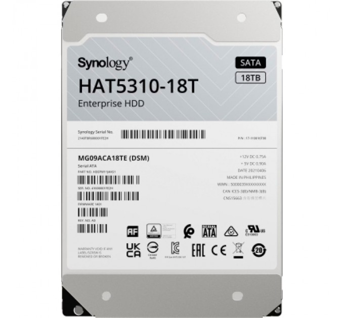 Жорсткий диск для сервера Synology 3.5" 18TБ SATA 7200 (HAT5310-18T)
