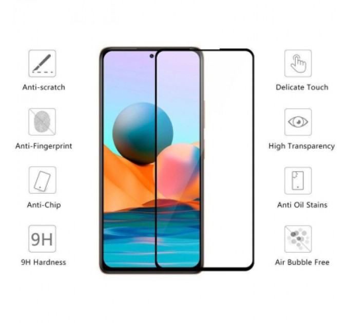 Скло захисне Drobak Xiaomi Redmi Note 10 Pro Black Frame A+ (494923)