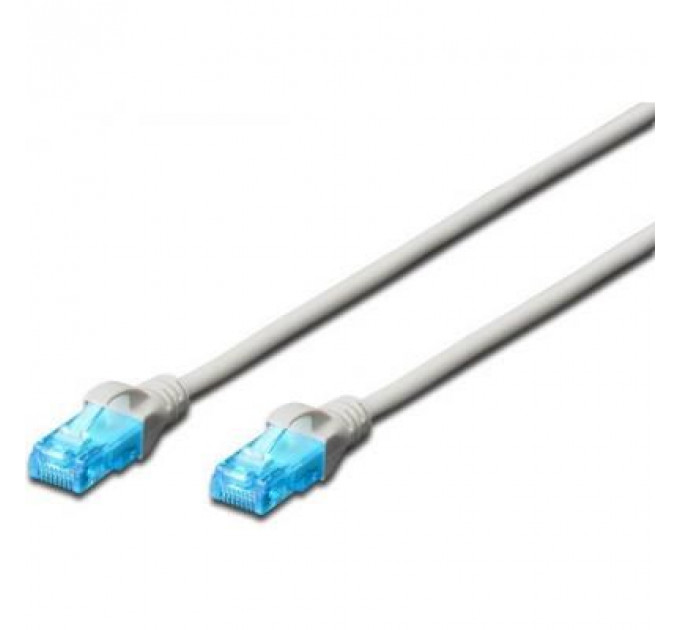 Патч-корд 10м, UTP, cat.5e, AWG 26/7, CCA, PVC, grey Digitus (DK-1512-100)