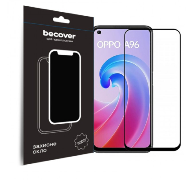 Скло захисне BeCover Oppo A96 Black (709770)