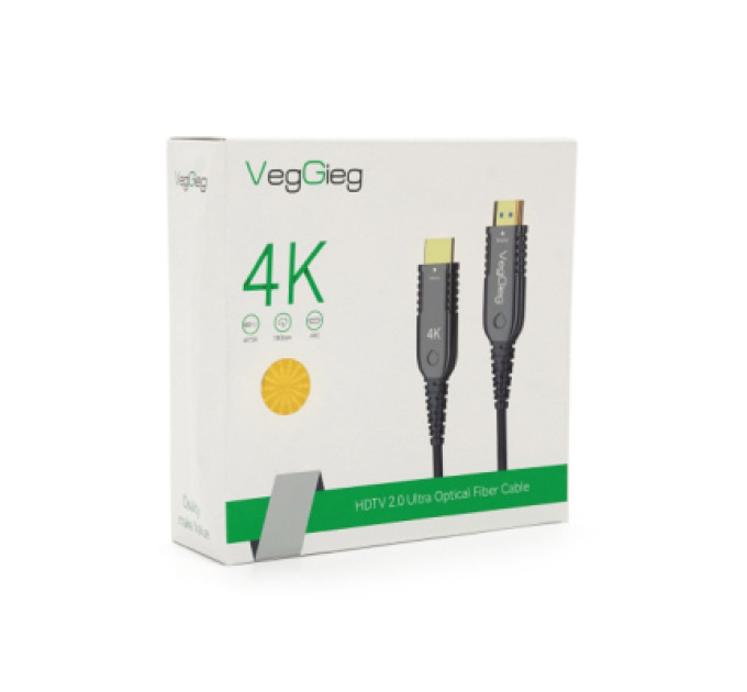VEGGIEG Кабель мультимедійний HDMI M to HDMI M 20.0m V2.0 4K UHD black VEGGIEG (YT-HDMI(M)/(M)HA-20/19719)