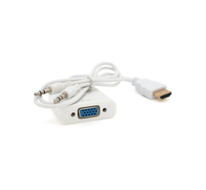 Voltronic Перехідник HDMI M to VGA F + Audio 0.1m 4K/2K white Voltronic (YT-C-HDMI(M)/VGA(F)+AUX-W)