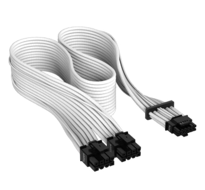 Corsair Кабель живлення video power 12+4pin PCIe Gen 5 12VHPWR 600W white Corsair (CP-8920332)