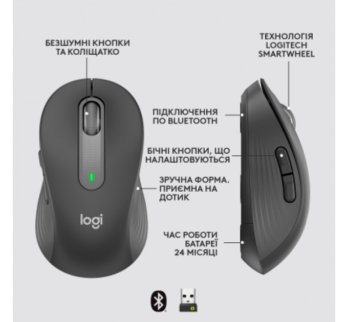 Logitech Мишка Logitech Signature M650 Wireless for Business Graphite (910-006274)
