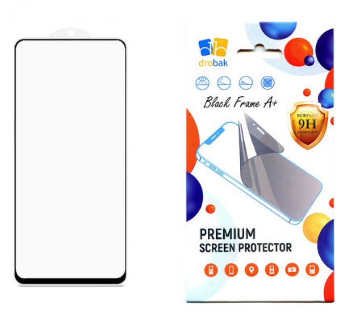 Скло захисне Drobak Xiaomi Redmi 12 Black Frame A+ (535385)