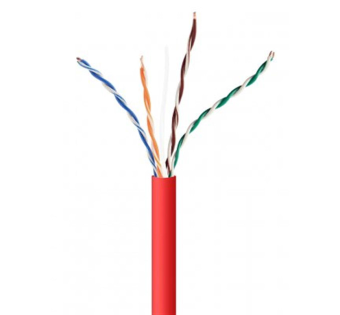 Cablexpert Кабель вита пара Cablexpert (UPC-5004E-SOL-R) CAT5e, алюміній під міддю (CCA з AWG24), неекранований, червоний, 305м