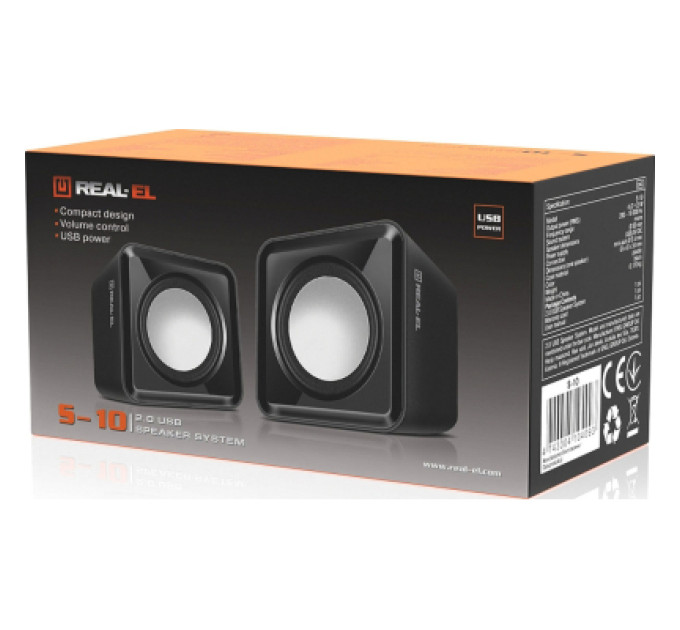 REAL-EL Акустична система REAL-EL S-10 USB Black (EL121100020)