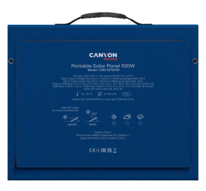 Портативна сонячна панель Canyon CND-SP100W