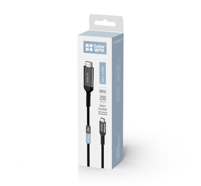 ColorWay Кабель ColorWay HDMI - USB Type-C (M/M), 4K/60 Гц, 2 м, Black (CW-CBCHD077-BK)