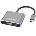 ColorWay USB-хаб СolorWay USB Type-C 3-в-1 (CW-HUB08)