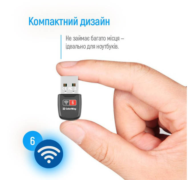 ColorWay Бездротовий адаптер ColorWay Wi-Fi 6 (CW-AD-W1)