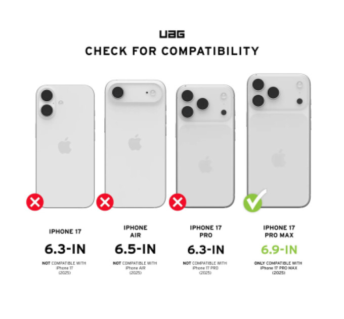 UAG Чохол до мобільного телефона UAG iPhone 17 Pro Max Essential Armor MagSafe Ash (114541113131)