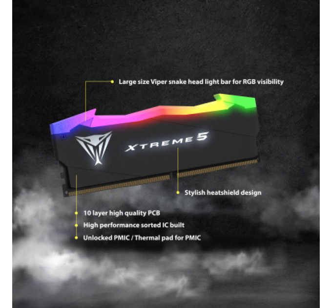 Patriot Модуль пам'яті для комп'ютера DDR5 32GB (2x16GB) 8200 MHz Viper Xtreme 5 Patriot (PVX532G82C38K)