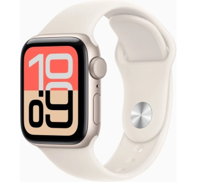Apple Смарт-годинник Apple Watch SE 3 GPS 40mm Starlight Aluminium Case with Starlight Sport Band - M/L (MEH54RK/A)