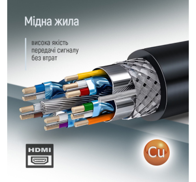 ColorWay Кабель мультимедійний HDMI M to HDMI M 3.0m V2.0 4K60Hz black ColorWay (CW-CBHD079-BK)