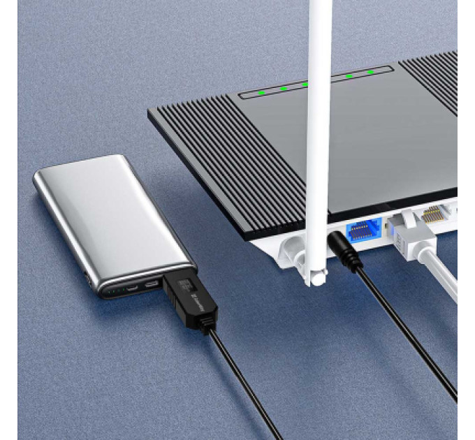 ColorWay Кабель живлення USB to DC 5.5x2.5mm 12V 1.0m black ColorWay (CW-CBUD067-BK)