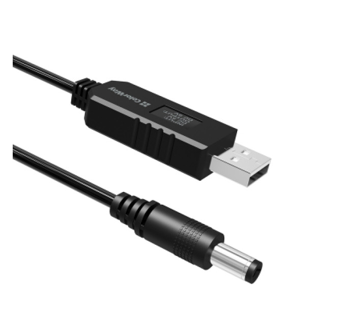 ColorWay Кабель живлення USB to DC 5.5x2.5mm 9V 1.0m black ColorWay (CW-CBUD066-BK)