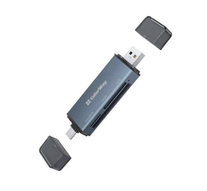 ColorWay Зчитувач флеш-карт ColorWay USB 2.0/USB-C to CF/SD/MicroSD (CW-CR-01)