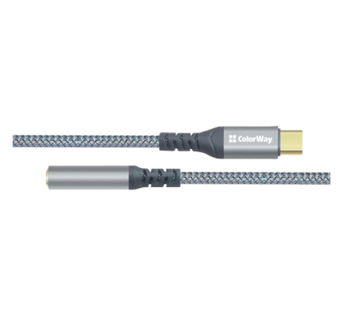 ColorWay Перехідник USB-C to 3.5mm F 0.14m gray ColorWay (CW-AD-CJ)