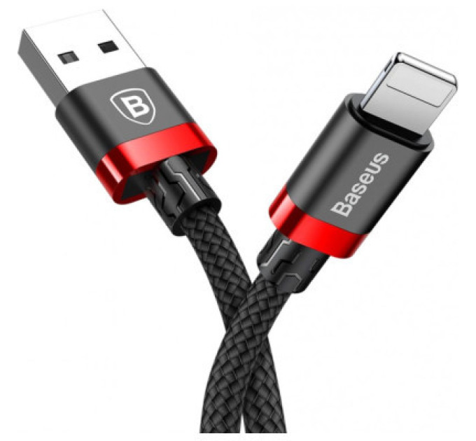 Baseus Дата кабель USB 2.0 AM to Lightning 1.0m Cafule Black-Red Baseus (CALKLF-B19)