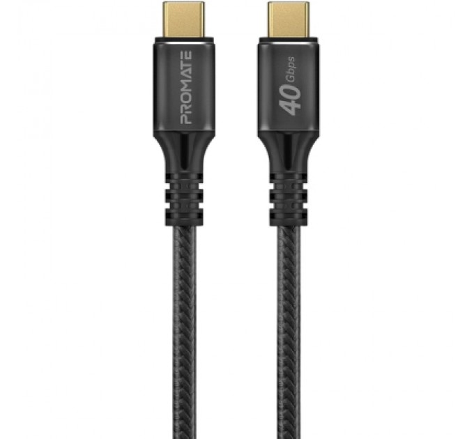 Дата кабель USB-C to USB-C powerbolt240-2m.black Promate (powerbolt240-2m.black)