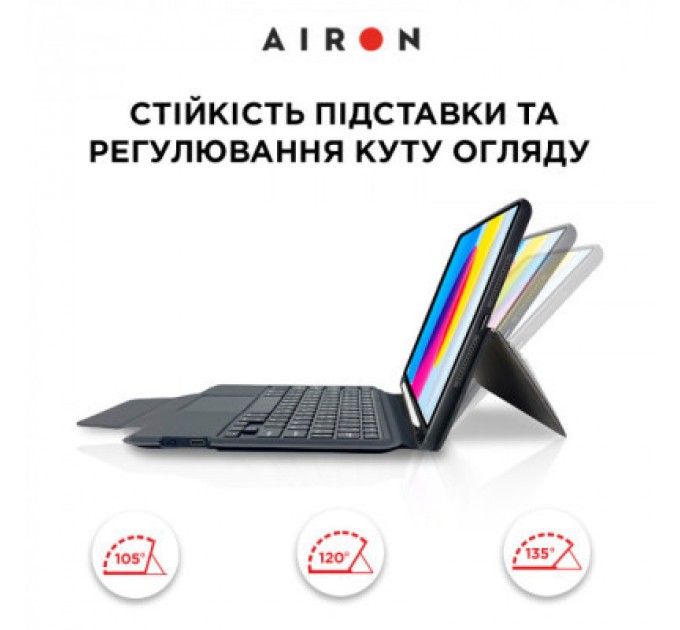 Чохол до планшета AirOn Premium iPad 10.9 10Gen 2022 10.9" with Keyboard (4822352781095)