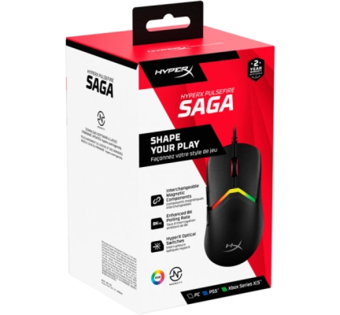 HyperX Мишка HyperX Pulsefire Saga USB Black (A2PB3AA)