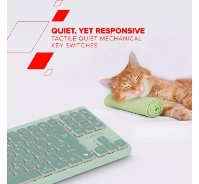 Canyon Клавіатура Canyon OnType 10 TKL Mechanical Silent Low-profile USB UA Green (CNS-HKB10GR)