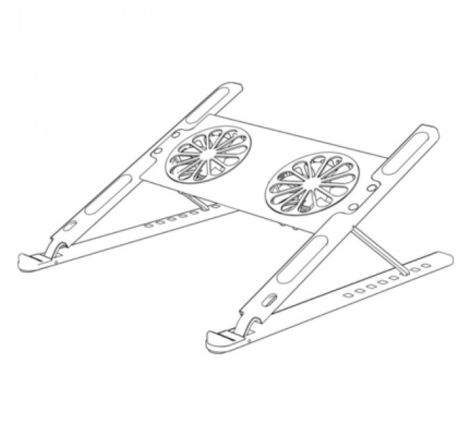 Підставка до ноутбука XoKo NST-101 Aluminium з активним охолодженням Silver (XK-NST-101-SL)