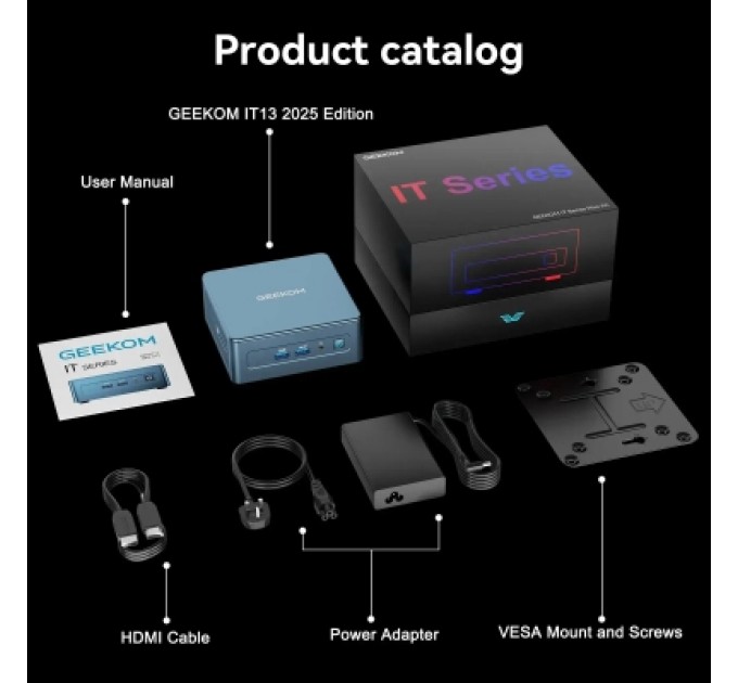 Комп'ютер GEEKOM Mini IT13 2025 Edition / i9-13900HK, 32, 2TB, W11Pro (GMIT13I913900HK-322-EU)