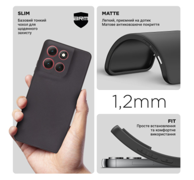 Armorstandart Чохол до мобільного телефона Armorstandart Matte Slim Fit Motorola G86 5G Camera cover Black (ARM86602)