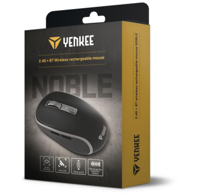 YENKEE Мишка YENKEE YMS 2085BK Noble Wireless/Bluetooth Black (45019713)