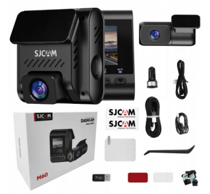 Відеореєстратор SJCAM Dashcam M60 + rear camera WIFI, GPS (6972476162954)