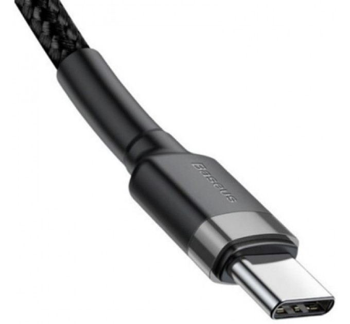Дата кабель USB-C to USB-C 2.0m USB 3.1 3A grey-black Baseus (CATKLF-HG1)
