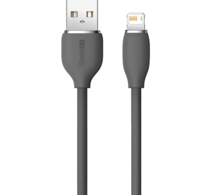 Дата кабель USB 2.0 AM to Lightning 2.0m 2.4A Jelly Liquid Silica Gel Black Baseus (CAGD000101)