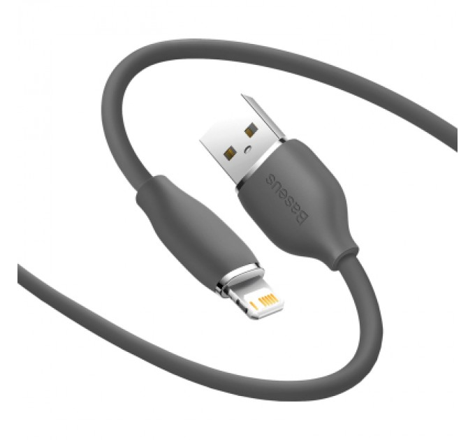 Дата кабель USB 2.0 AM to Lightning 2.0m 2.4A Jelly Liquid Silica Gel Black Baseus (CAGD000101)