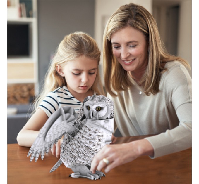 Пазл Cubic Fun Тривимірна головоломка-конструктор Зникаючі тварини Сніжна сова (DS1079h)