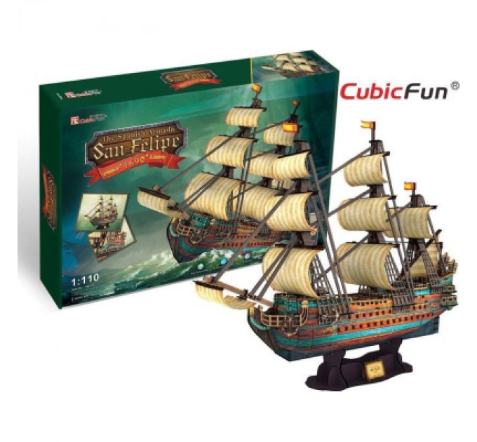Пазл Cubic Fun Тривимірна головоломка-конструктор Іспанська Армада Сан Феліпе (T4017h)
