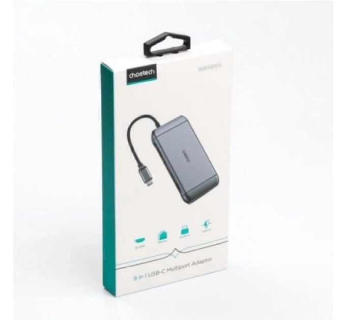 Концентратор Choetech USB-C 9-in-1 (HUB-M15-GY)