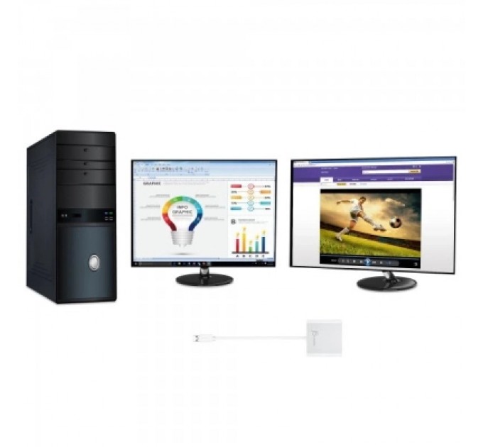 Адаптер USB-A to 2xHDMI F dual display J5create (JUA365-N)