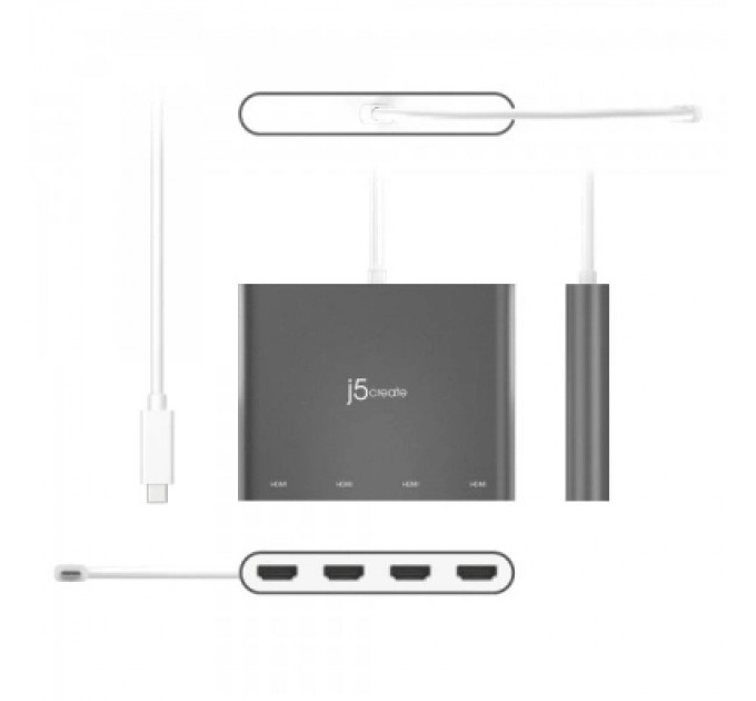 Адаптер USB-C to 4xHDMI F quad display J5create (JCA366-N)