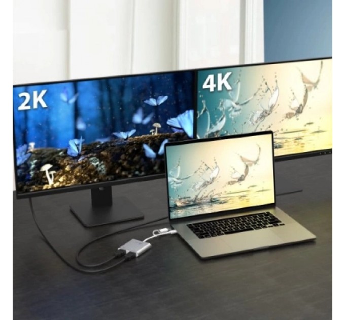 Адаптер USB-C/A to 2xHDMI F dual display J5create (JCA365-N)