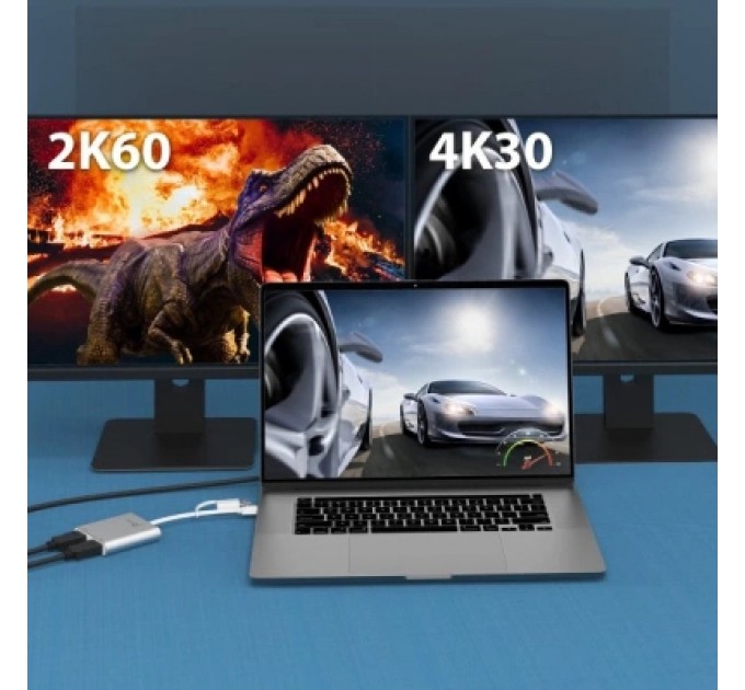 Адаптер USB-C/A to 2xHDMI F dual display J5create (JCA365-N)